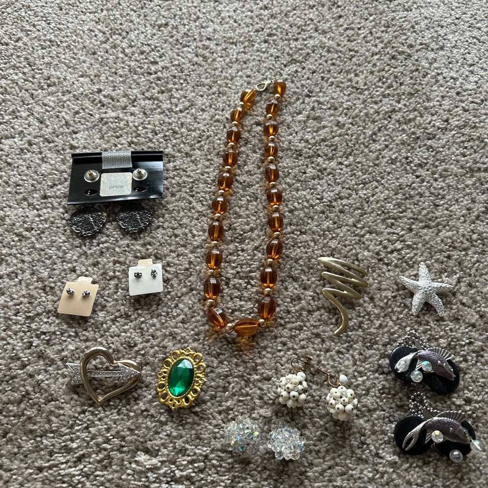 Vintage Earrings And Necklace